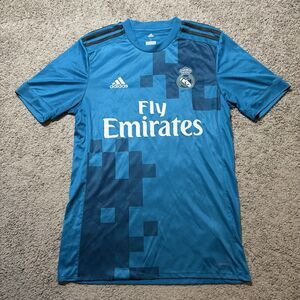 Adidas Real Madrid Soccer Jersey Mens S Teal 2017-18 Third Kit Football Shirt